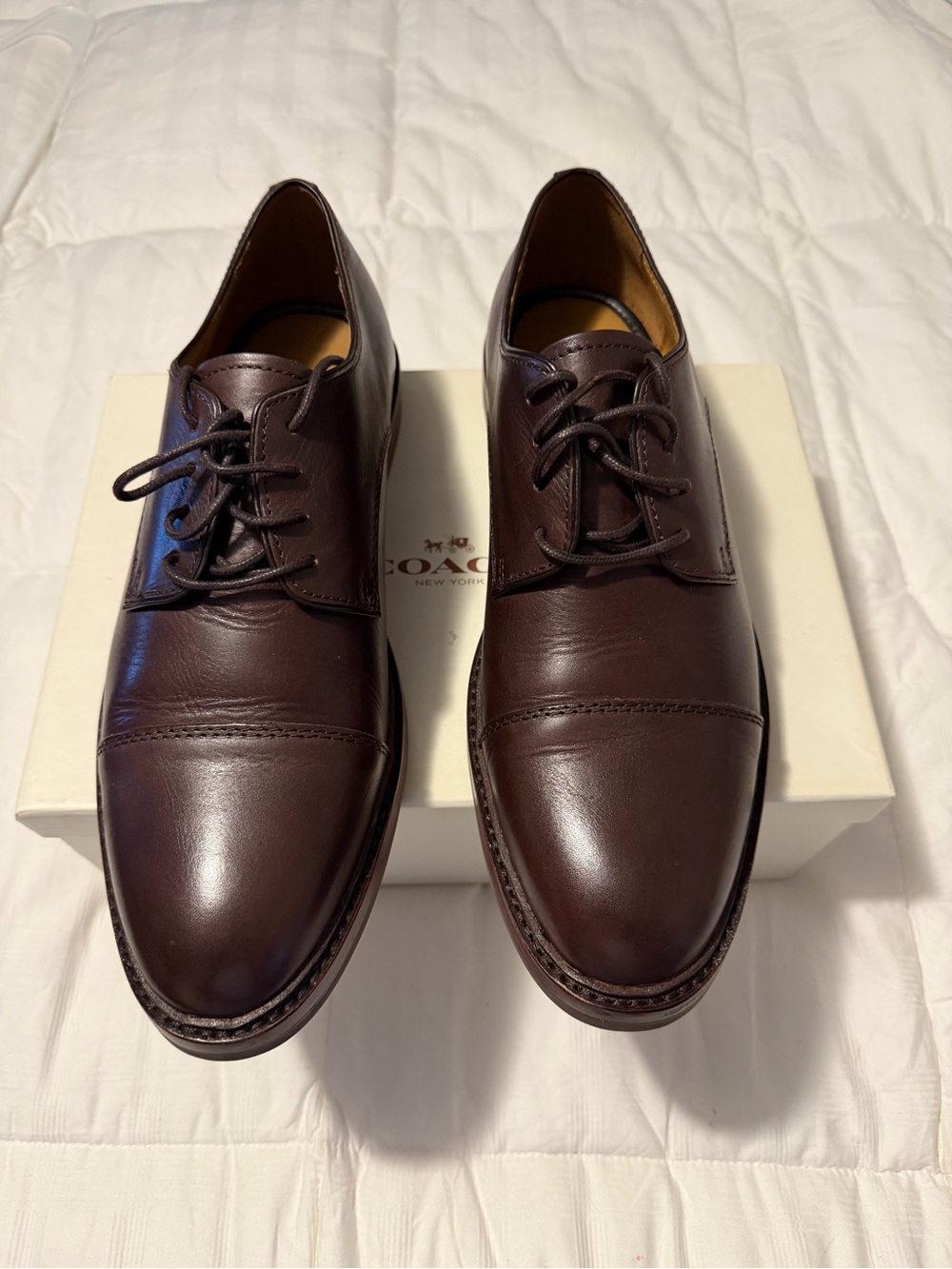 Coach Men’s Brown Cap-Toe Derby Shoes